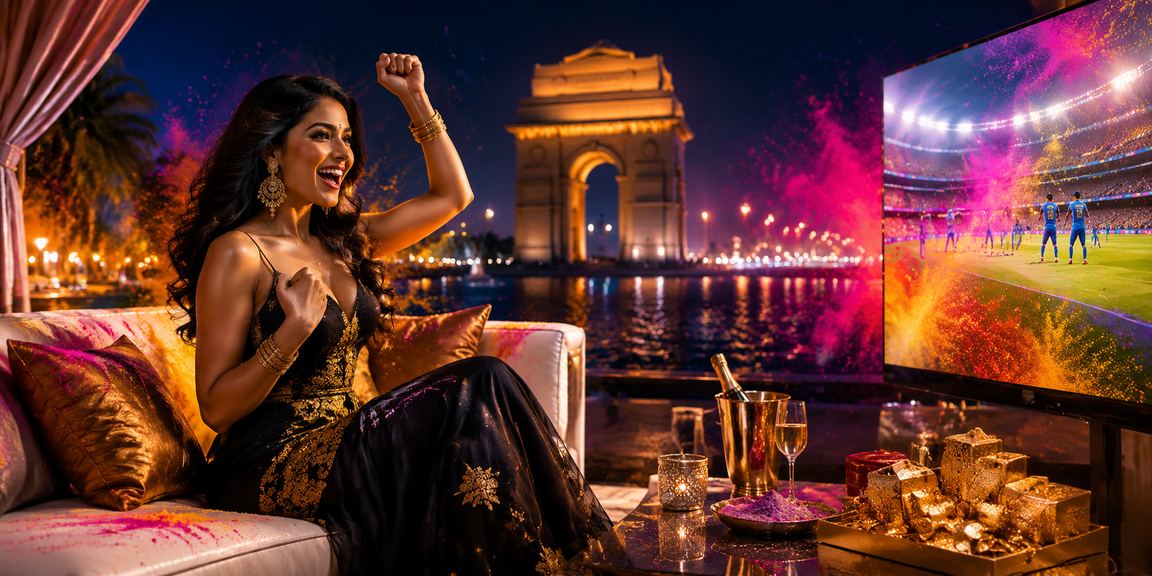 Holi festival crowd and casino betting atmosphere in Delhi
